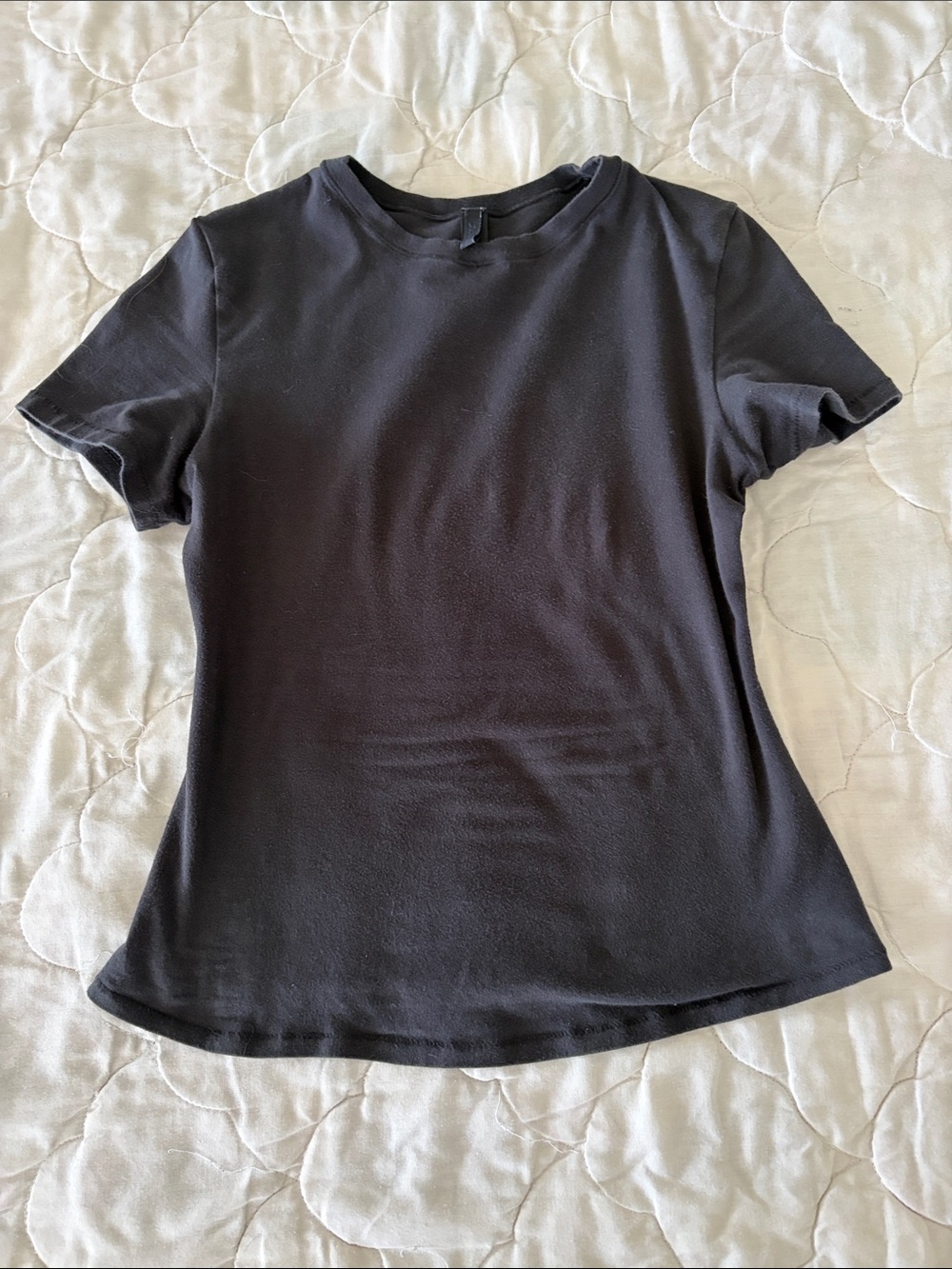 SKIMS Black Short Sleeve Crewneck Tee